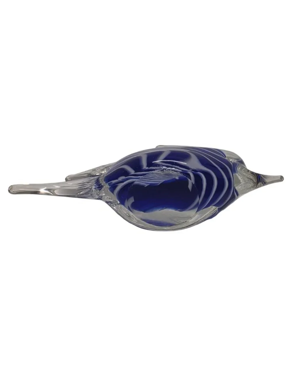 Blue Clear Art Glass Angelfish Figurine Paperweight 5